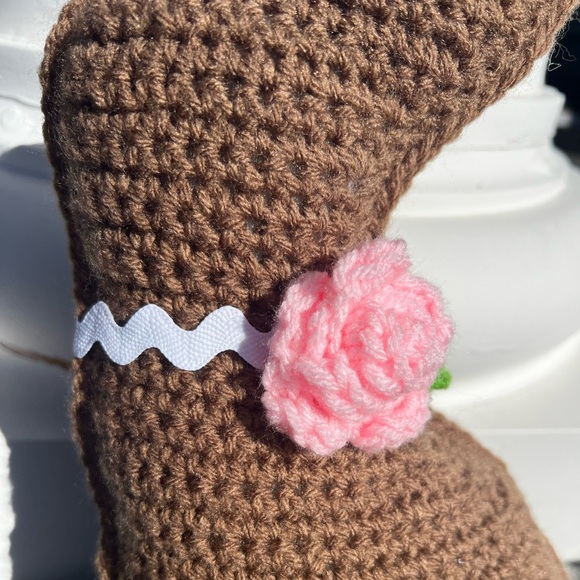Hand Crocheted Chocolate Easter Bunny Plushie Stuffed Anima Decor! - Picture 15 of 17